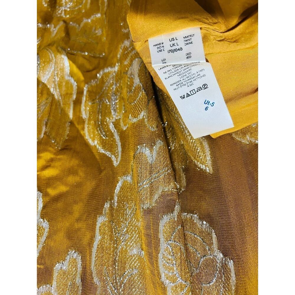 NWT❤️Anthro Maeve Tie-Neck Metallic Dress szL - Picture 10 of 11